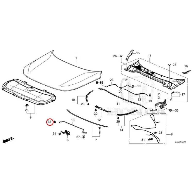 [NEW] JDM HONDA VEZEL e:HEV RV5 2021 Hood GENUINE OEM - Image 34