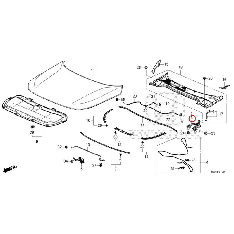 [NEW] JDM HONDA VEZEL e:HEV RV5 2021 Hood GENUINE OEM - Image 4
