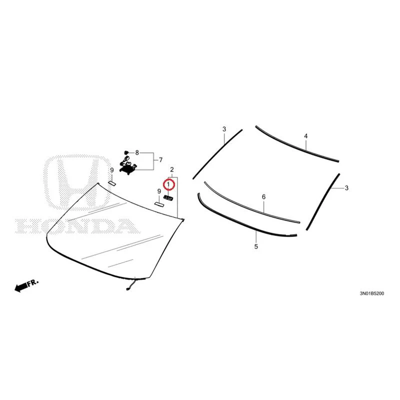 [NEW] JDM HONDA VEZEL e:HEV RV5 2021 Front Windshield GENUINE OEM - Image 2