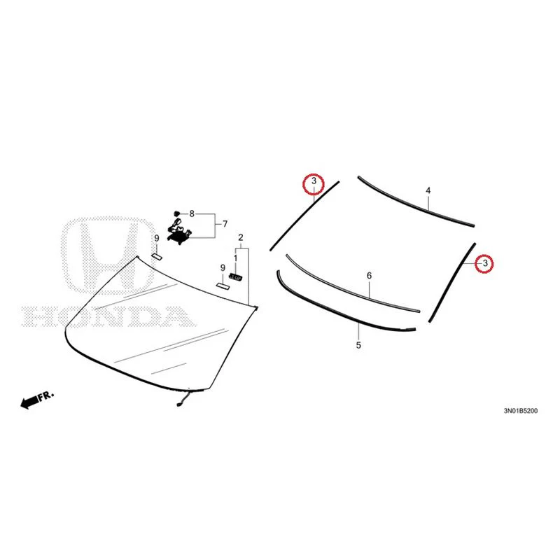 [NEW] JDM HONDA VEZEL e:HEV RV5 2021 Front Windshield GENUINE OEM - Image 4