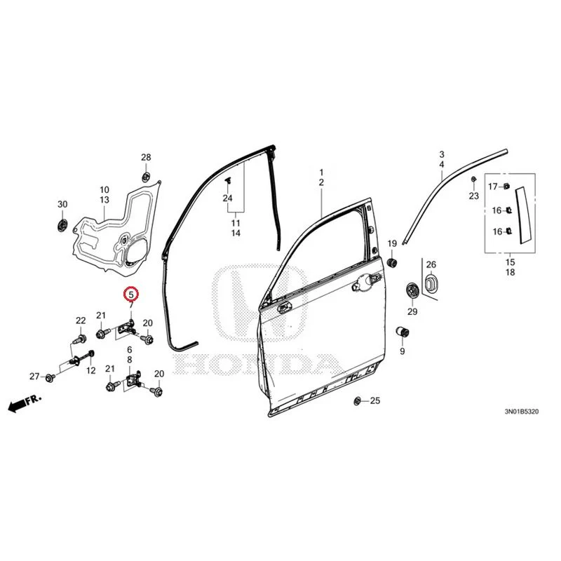 [NEW] JDM HONDA VEZEL e:HEV RV5 2021 Front Door Panel GENUINE OEM - Image 6