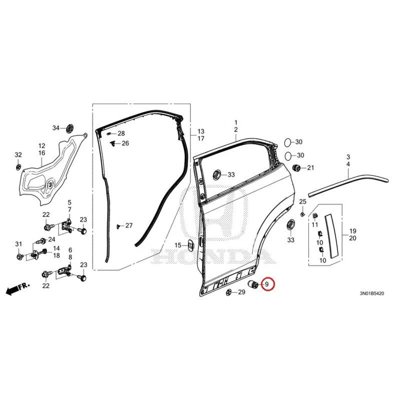 [NEW] JDM HONDA VEZEL e:HEV RV5 2021 Rear Door Panel GENUINE OEM - Image 10