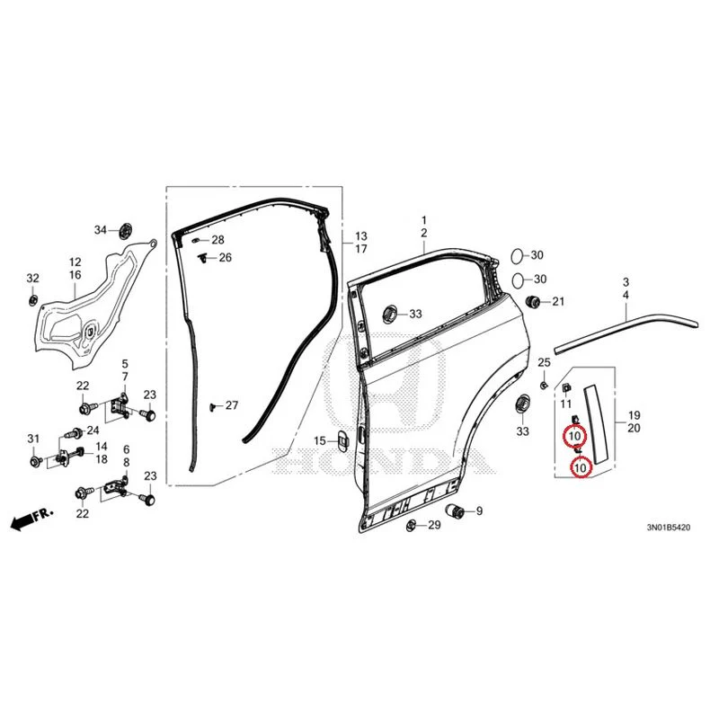 [NEW] JDM HONDA VEZEL e:HEV RV5 2021 Rear Door Panel GENUINE OEM - Image 11