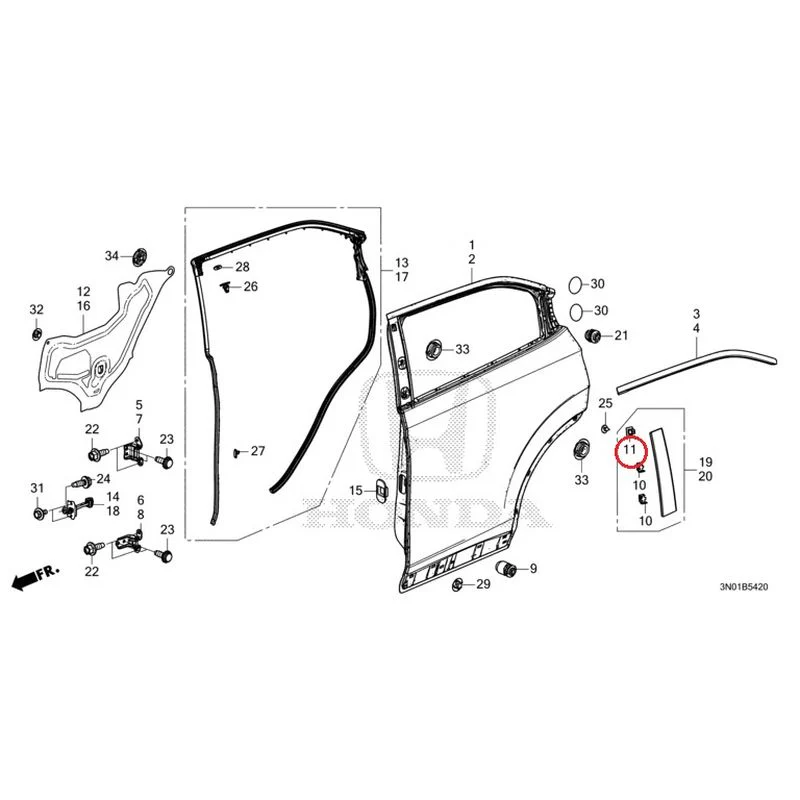 [NEW] JDM HONDA VEZEL e:HEV RV5 2021 Rear Door Panel GENUINE OEM - Image 12
