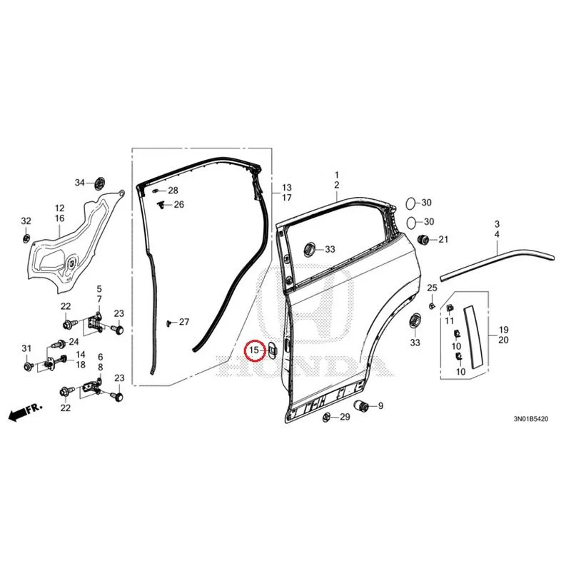 [NEW] JDM HONDA VEZEL e:HEV RV5 2021 Rear Door Panel GENUINE OEM - Image 16