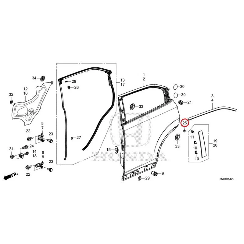 [NEW] JDM HONDA VEZEL e:HEV RV5 2021 Rear Door Panel GENUINE OEM - Image 27