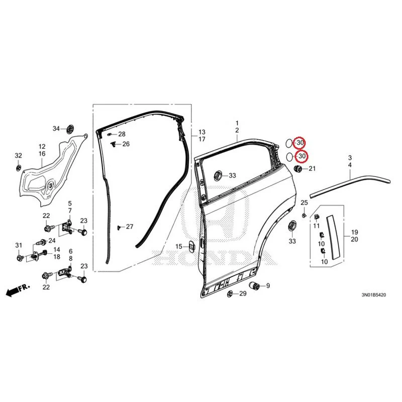 [NEW] JDM HONDA VEZEL e:HEV RV5 2021 Rear Door Panel GENUINE OEM - Image 32