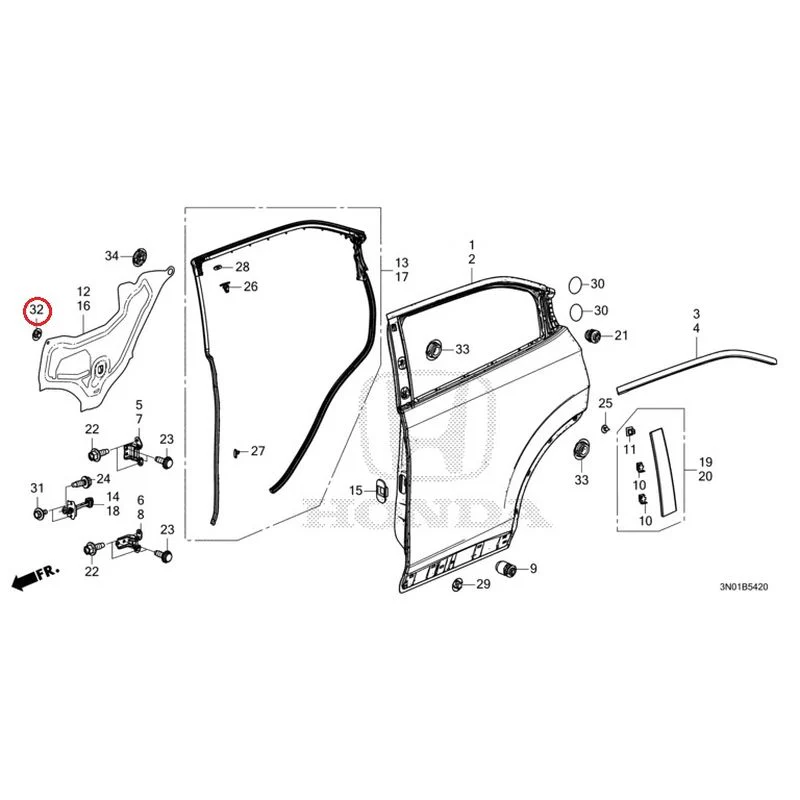 [NEW] JDM HONDA VEZEL e:HEV RV5 2021 Rear Door Panel GENUINE OEM - Image 34