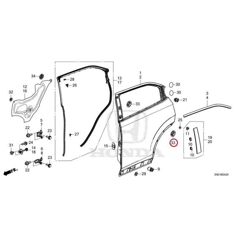 [NEW] JDM HONDA VEZEL e:HEV RV5 2021 Rear Door Panel GENUINE OEM - Image 35