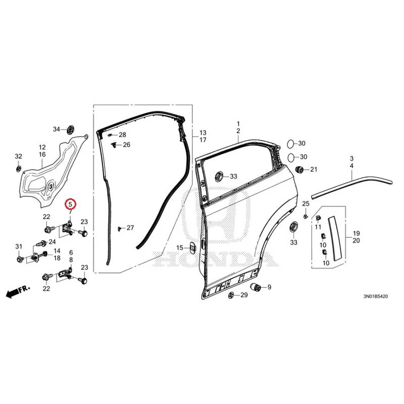 [NEW] JDM HONDA VEZEL e:HEV RV5 2021 Rear Door Panel GENUINE OEM - Image 6
