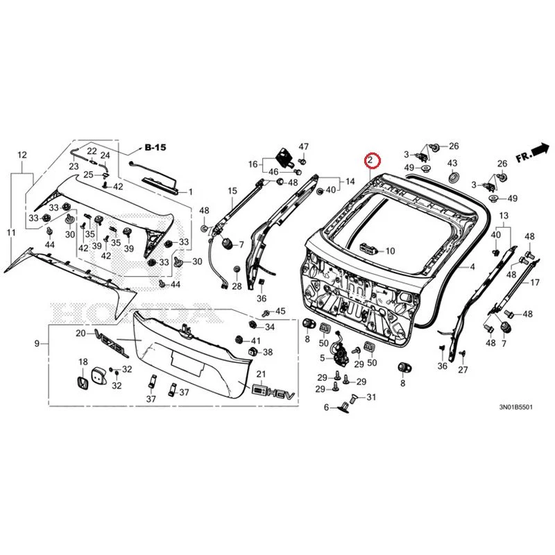 [NEW] JDM HONDA VEZEL e:HEV RV5 2021 Tailgate (Power) GENUINE OEM - Image 3