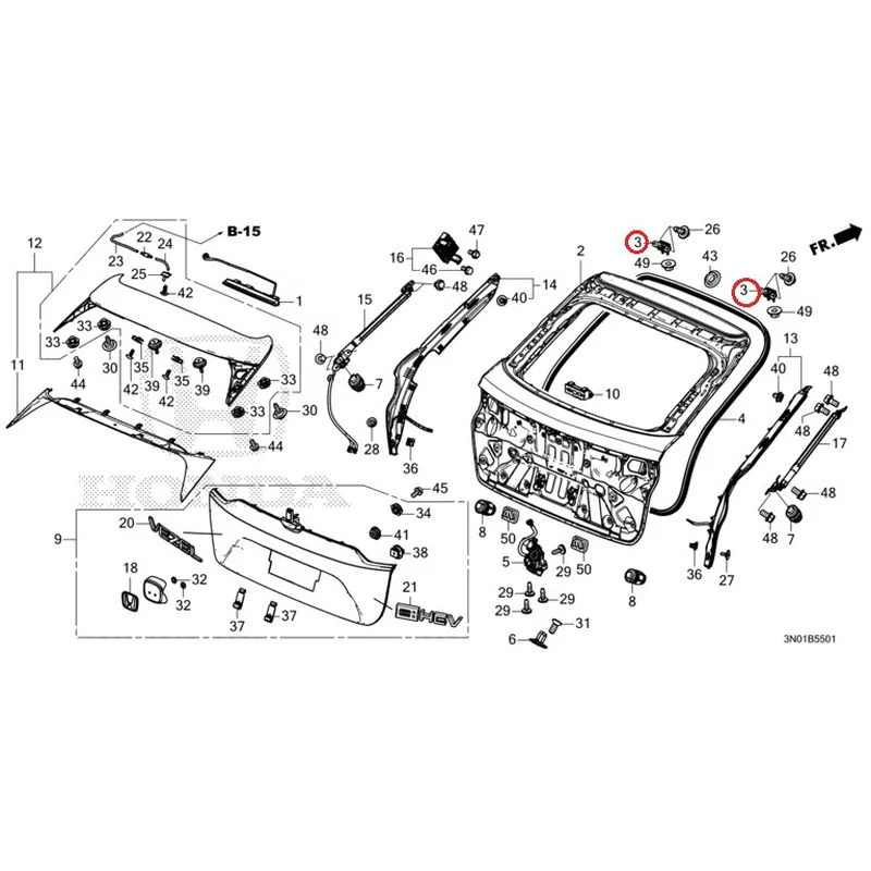 [NEW] JDM HONDA VEZEL e:HEV RV5 2021 Tailgate (Power) GENUINE OEM - Image 4