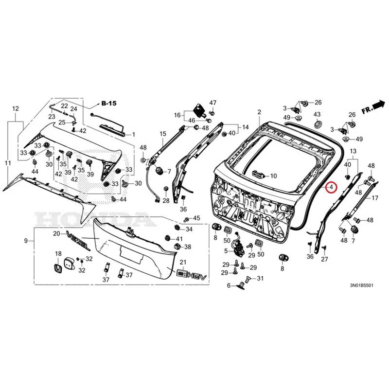 [NEW] JDM HONDA VEZEL e:HEV RV5 2021 Tailgate (Power) GENUINE OEM - Image 5