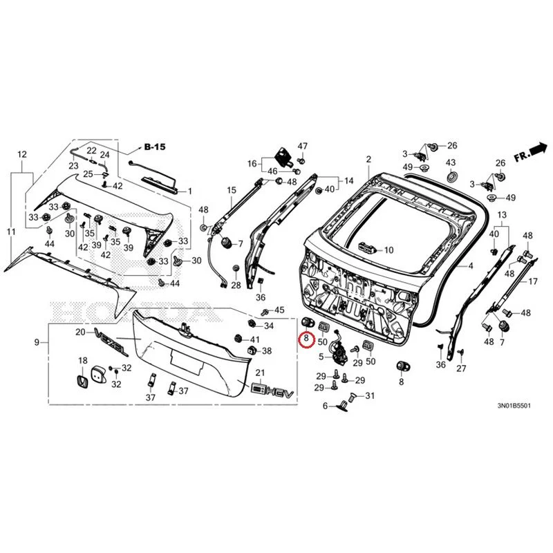 [NEW] JDM HONDA VEZEL e:HEV RV5 2021 Tailgate (Power) GENUINE OEM - Image 9