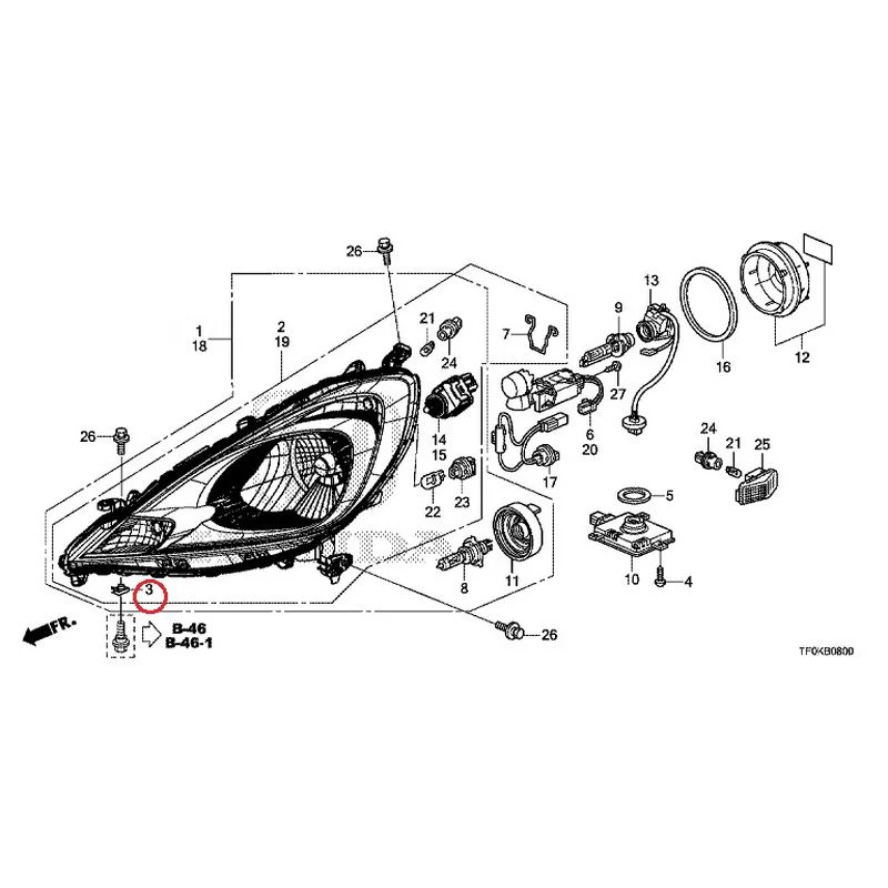 [NEW] JDM HONDA FIT GE8 2012 Headlight GENUINE OEM - Image 3