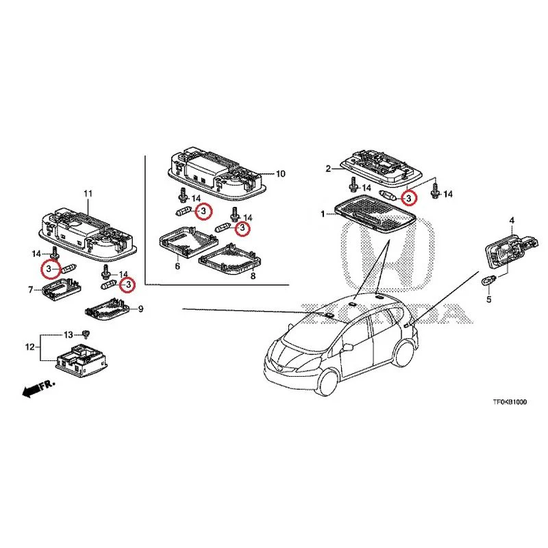 [NEW] JDM HONDA FIT GE8 2012 Interior Lights GENUINE OEM - Image 4