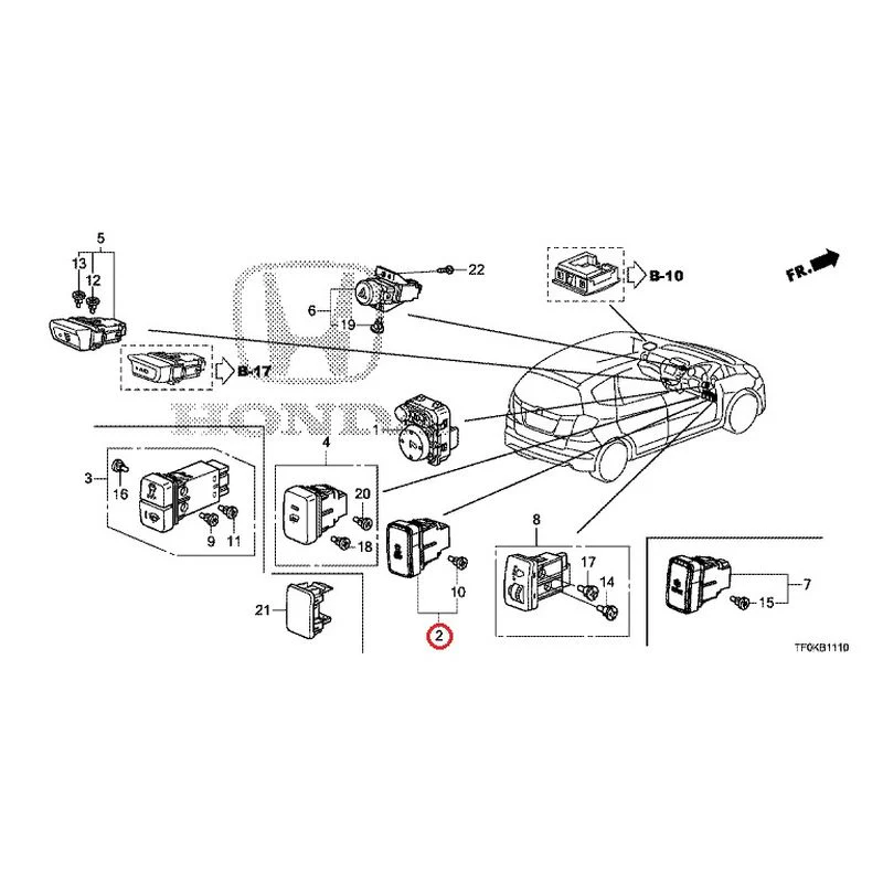 [NEW] JDM HONDA FIT GE8 2012 Switches GENUINE OEM - Image 3