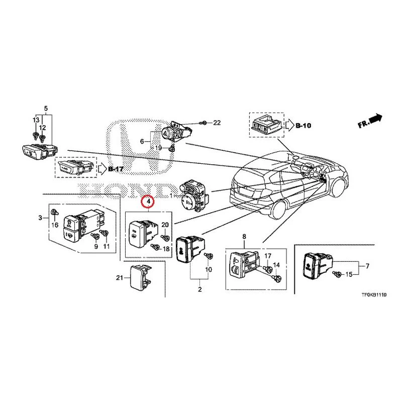 [NEW] JDM HONDA FIT GE8 2012 Switches GENUINE OEM - Image 4