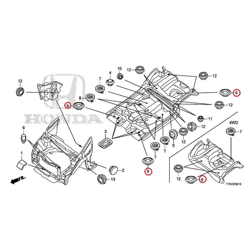 [NEW] JDM HONDA FIT GE8 2012 Grommets (Front) GENUINE OEM - Image 10