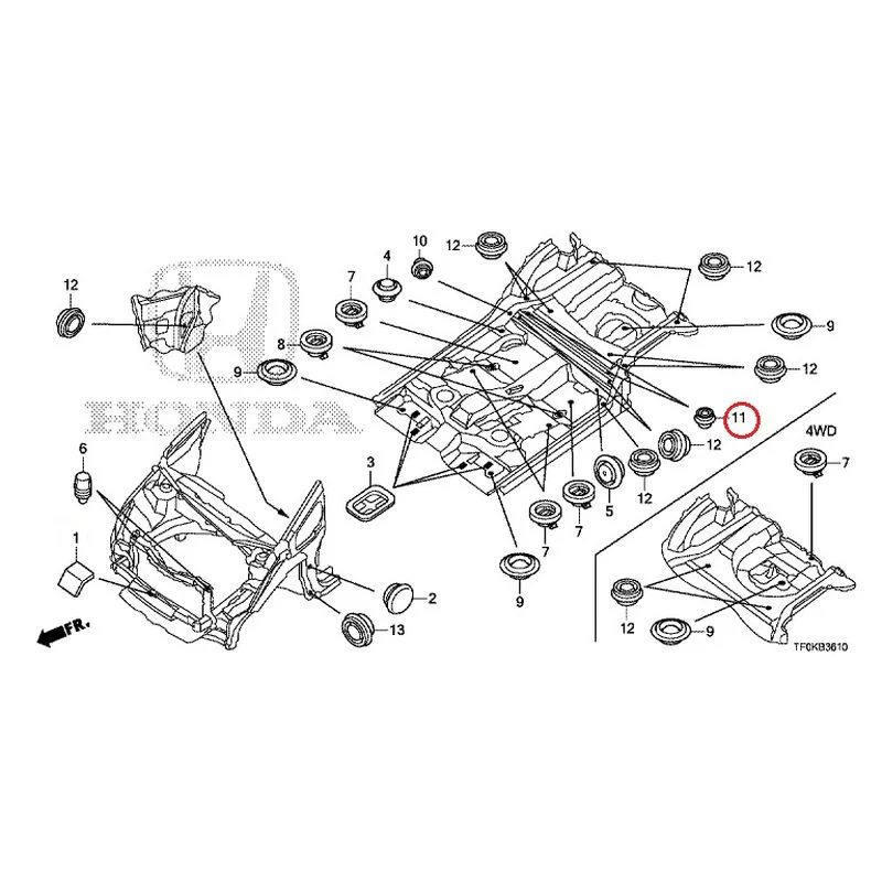 [NEW] JDM HONDA FIT GE8 2012 Grommets (Front) GENUINE OEM - Image 12