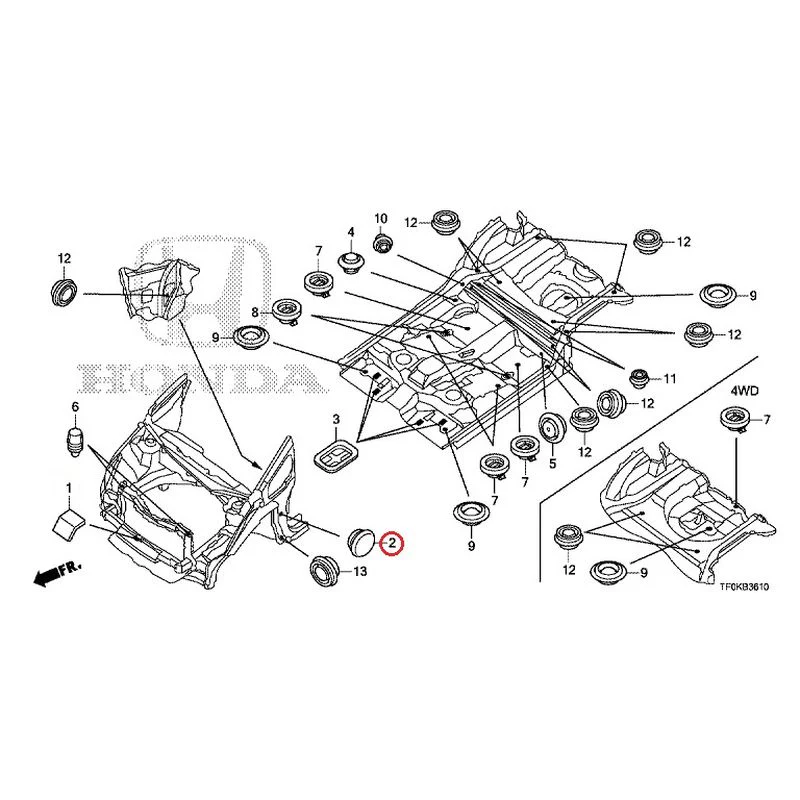 [NEW] JDM HONDA FIT GE8 2012 Grommets (Front) GENUINE OEM - Image 3
