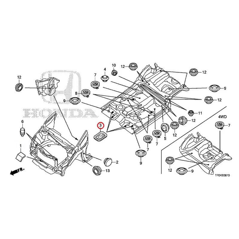 [NEW] JDM HONDA FIT GE8 2012 Grommets (Front) GENUINE OEM - Image 4