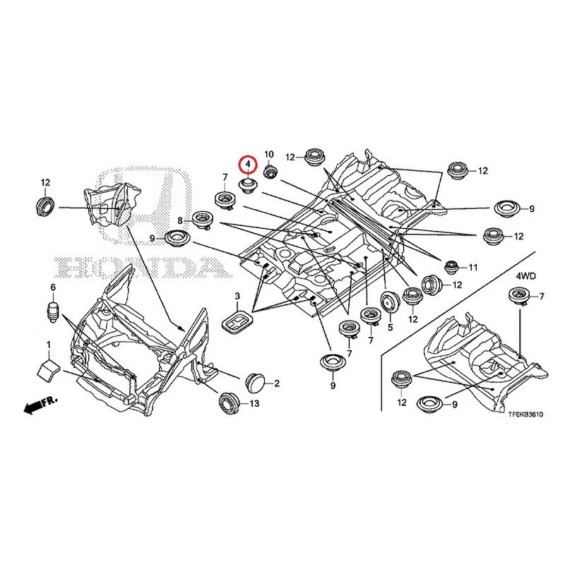 [NEW] JDM HONDA FIT GE8 2012 Grommets (Front) GENUINE OEM - Image 5