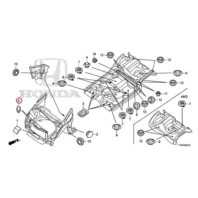 [NEW] JDM HONDA FIT GE8 2012 Grommets (Front) GENUINE OEM - Image 6