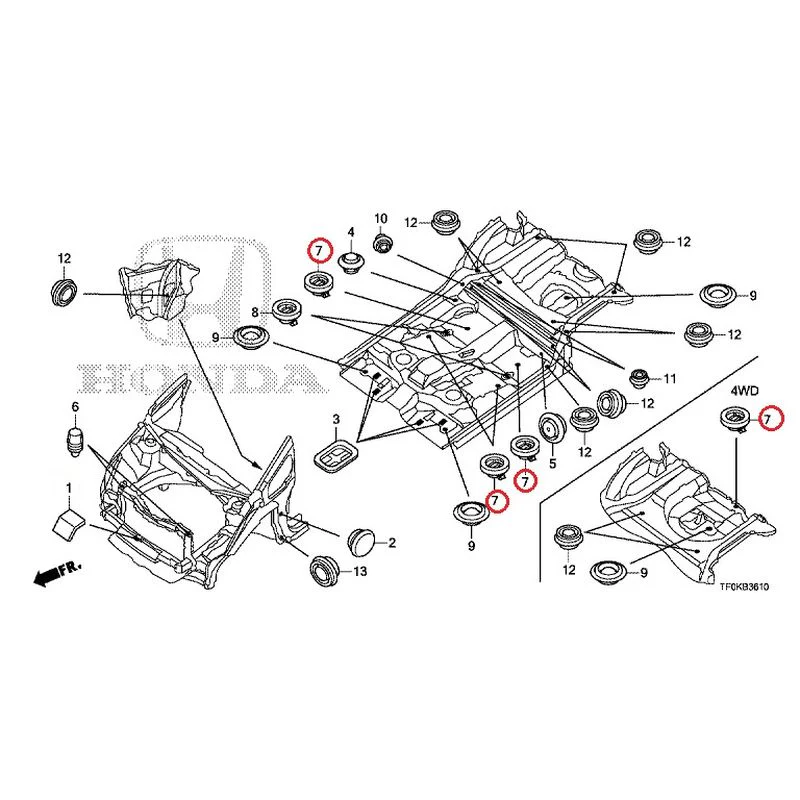 [NEW] JDM HONDA FIT GE8 2012 Grommets (Front) GENUINE OEM - Image 7