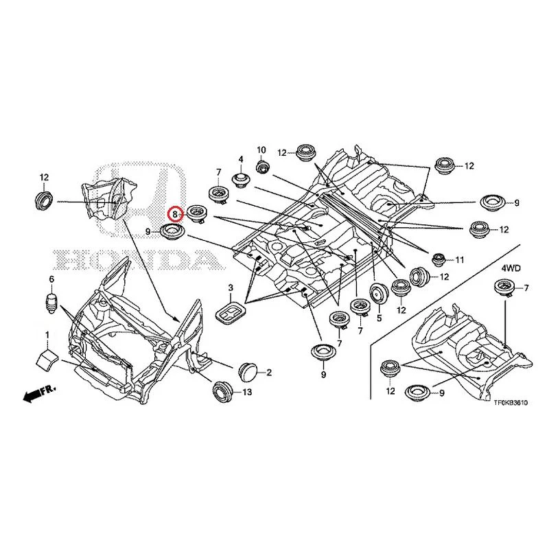 [NEW] JDM HONDA FIT GE8 2012 Grommets (Front) GENUINE OEM - Image 8