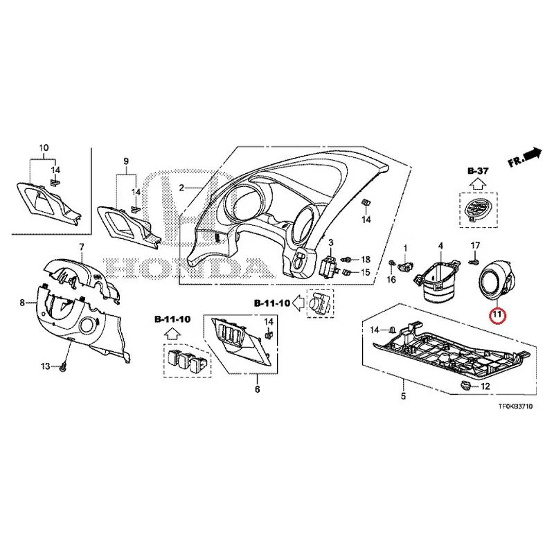 [NEW] JDM HONDA FIT GE8 2012 Instrument panel garnish (driver side) GENUINE OEM - Image 11