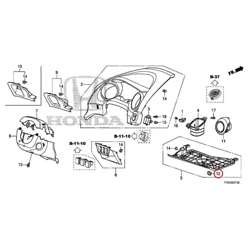 [NEW] JDM HONDA FIT GE8 2012 Instrument panel garnish (driver side) GENUINE OEM - Image 12
