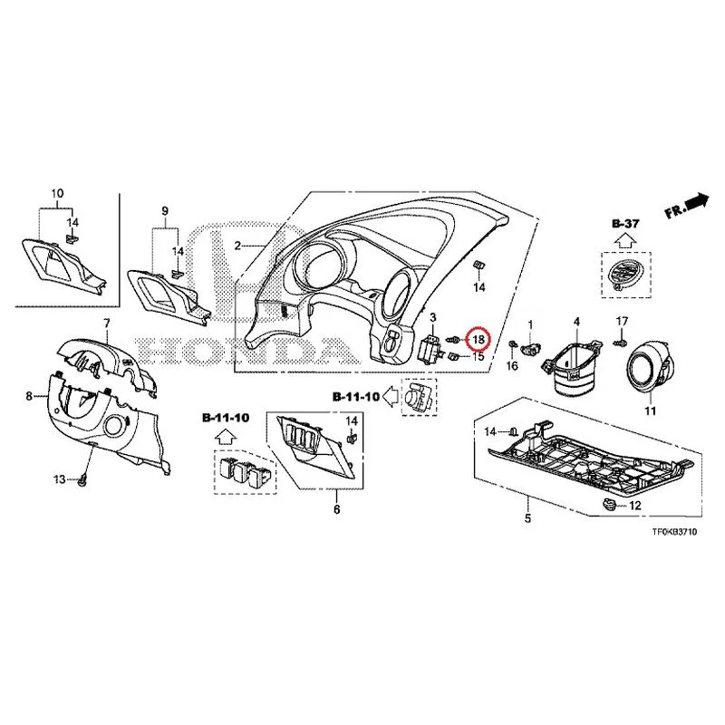 [NEW] JDM HONDA FIT GE8 2012 Instrument panel garnish (driver side) GENUINE OEM - Image 18