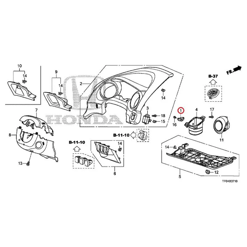 [NEW] JDM HONDA FIT GE8 2012 Instrument panel garnish (driver side) GENUINE OEM - Image 2