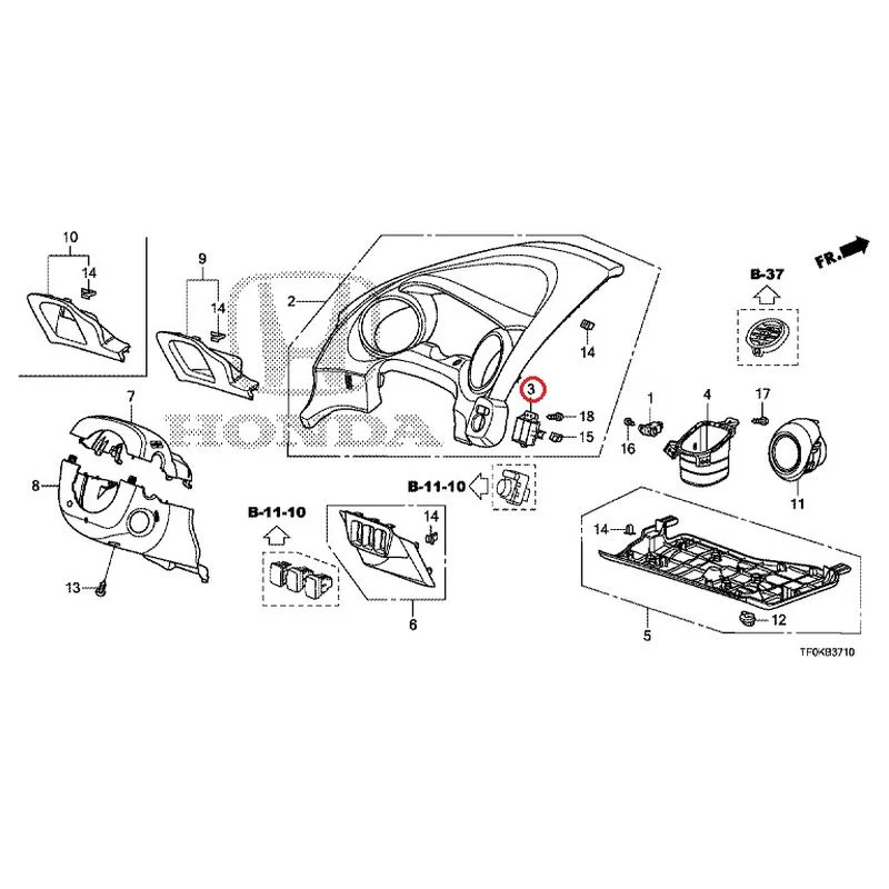 [NEW] JDM HONDA FIT GE8 2012 Instrument panel garnish (driver side) GENUINE OEM - Image 4