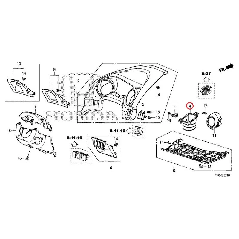 [NEW] JDM HONDA FIT GE8 2012 Instrument panel garnish (driver side) GENUINE OEM - Image 5