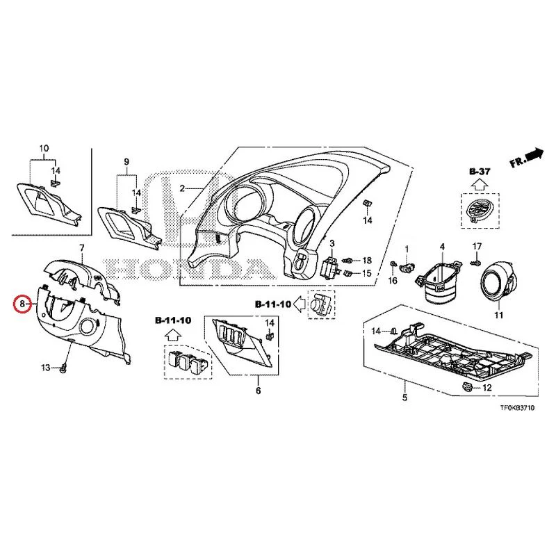 [NEW] JDM HONDA FIT GE8 2012 Instrument panel garnish (driver side) GENUINE OEM - Image 9