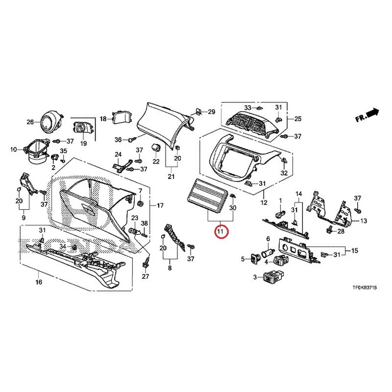[NEW] JDM HONDA FIT GE8 2012 Instrument panel garnish (passenger side) GENUINE OEM - Image 10