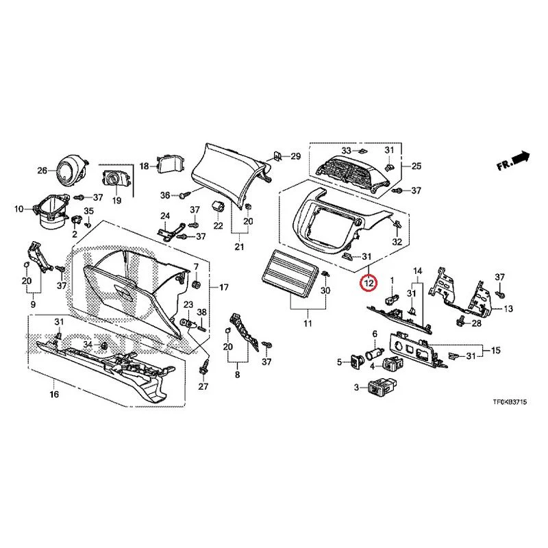 [NEW] JDM HONDA FIT GE8 2012 Instrument panel garnish (passenger side) GENUINE OEM - Image 11