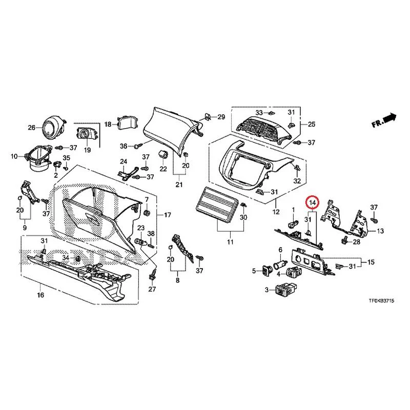 [NEW] JDM HONDA FIT GE8 2012 Instrument panel garnish (passenger side) GENUINE OEM - Image 13