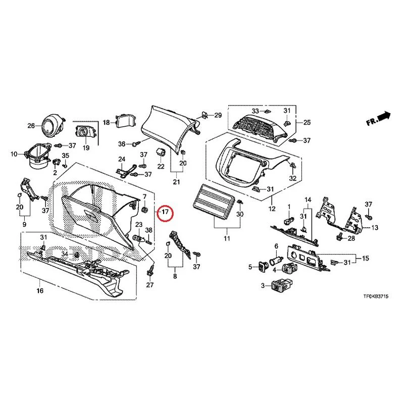[NEW] JDM HONDA FIT GE8 2012 Instrument panel garnish (passenger side) GENUINE OEM - Image 16