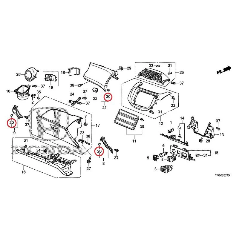 [NEW] JDM HONDA FIT GE8 2012 Instrument panel garnish (passenger side) GENUINE OEM - Image 18