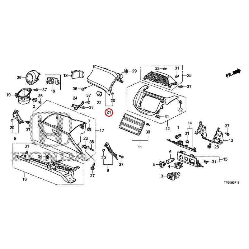 [NEW] JDM HONDA FIT GE8 2012 Instrument panel garnish (passenger side) GENUINE OEM - Image 19