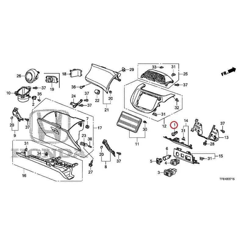 [NEW] JDM HONDA FIT GE8 2012 Instrument panel garnish (passenger side) GENUINE OEM - Image 2