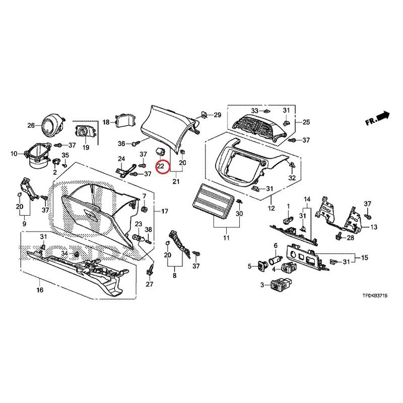 [NEW] JDM HONDA FIT GE8 2012 Instrument panel garnish (passenger side) GENUINE OEM - Image 20