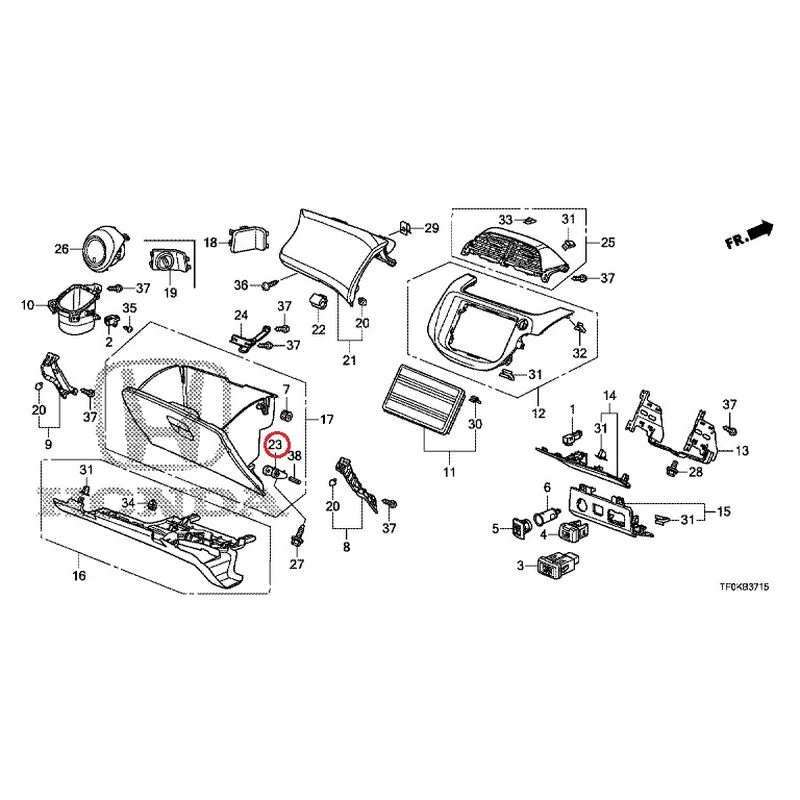 [NEW] JDM HONDA FIT GE8 2012 Instrument panel garnish (passenger side) GENUINE OEM - Image 21