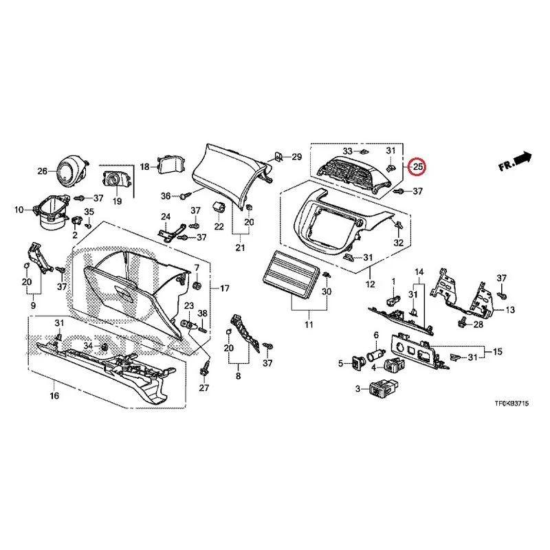 [NEW] JDM HONDA FIT GE8 2012 Instrument panel garnish (passenger side) GENUINE OEM - Image 23