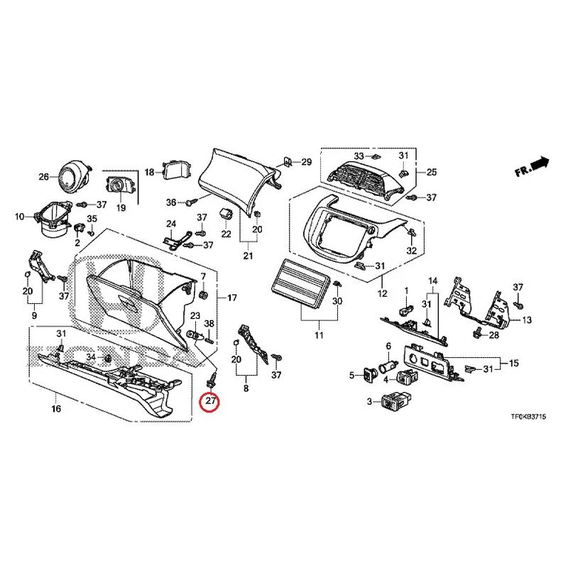[NEW] JDM HONDA FIT GE8 2012 Instrument panel garnish (passenger side) GENUINE OEM - Image 25