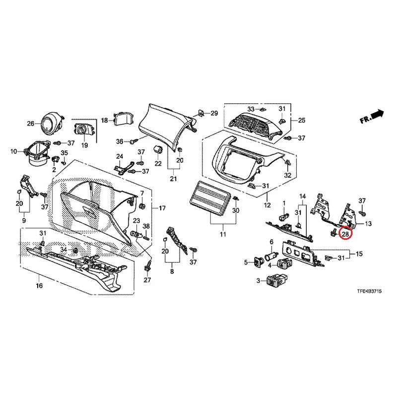 [NEW] JDM HONDA FIT GE8 2012 Instrument panel garnish (passenger side) GENUINE OEM - Image 26