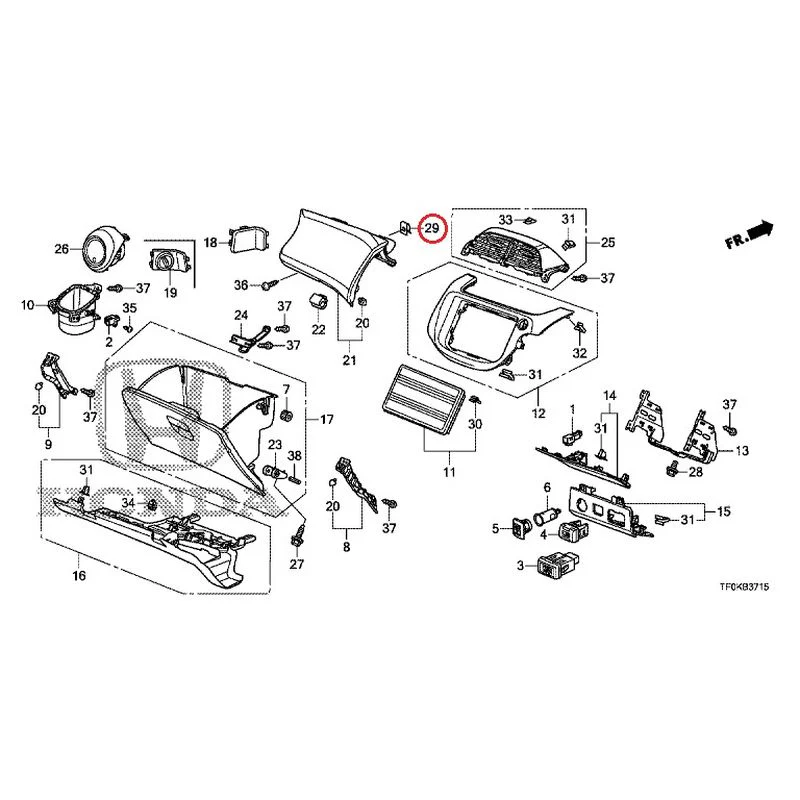 [NEW] JDM HONDA FIT GE8 2012 Instrument panel garnish (passenger side) GENUINE OEM - Image 27